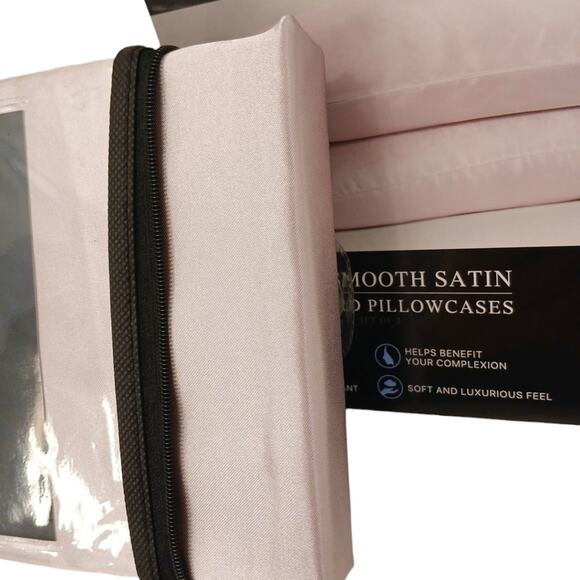 2 Pc Beautyrest STANDARD Satin Pillowcases Pastel MAUVE Silky Therapy Hair Skin - Picture 10 of 11